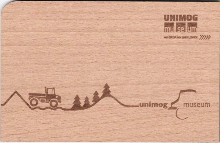 Holzpostkarte Unimog Museum